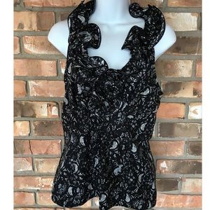 Rampage Sleeveless Ruffled Front Top  Medi…